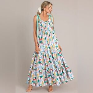 New WISHING FOR YOU SKY BLUE MULTI
PRINT MAXI DRESS size medium
